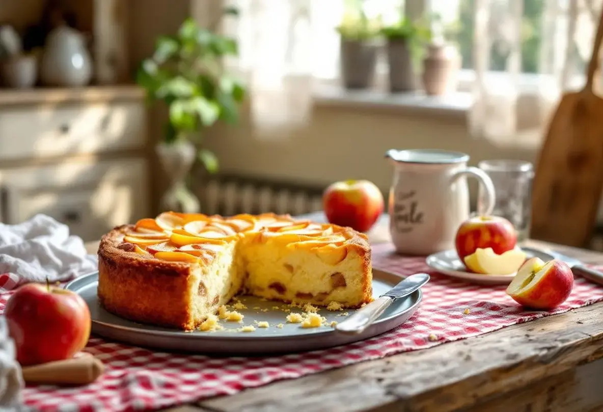 Gâteau pommes-yaourt de grand-mère : moelleux, doré et réconfortant comme un souvenir d’enfance