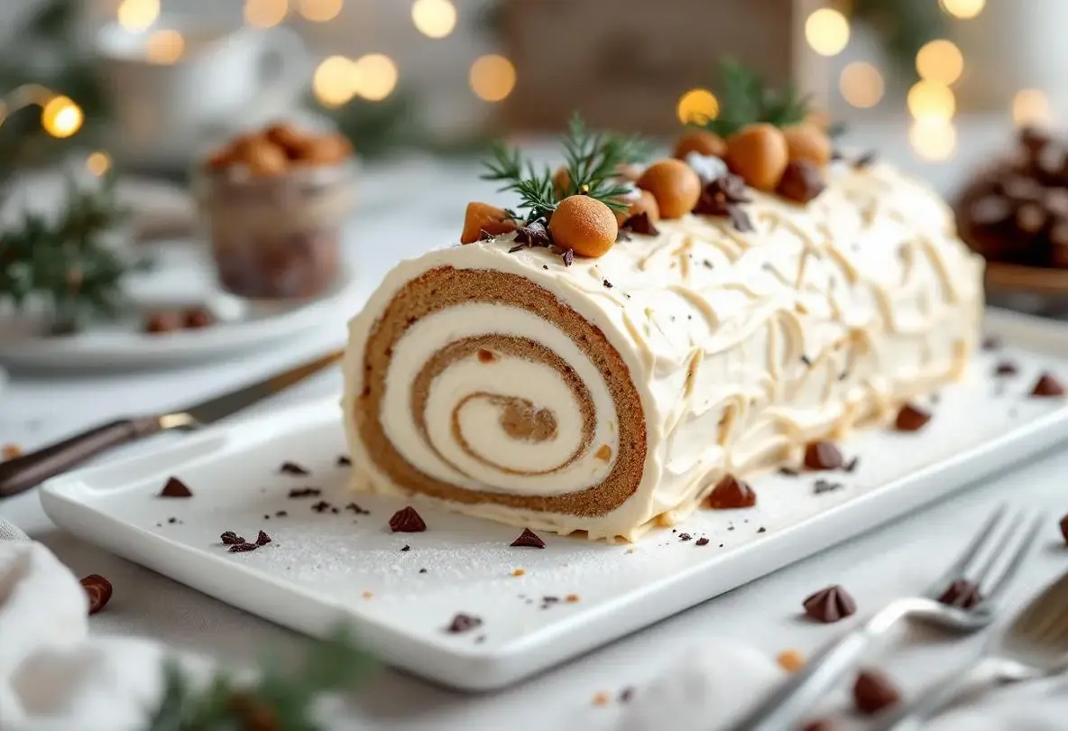 Pour un Noël inoubliable, servez cette bûche aux marrons ultra crémeuse et délicatement parfumée à préparer la veille