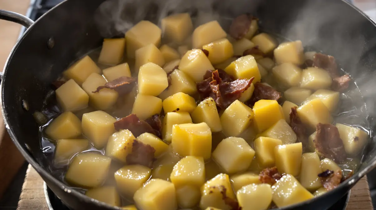 « Je la prépare en 10 minutes pour toute la famille » : ma poêlée poireaux-pommes-lardons ultra simple, rapide et gourmande